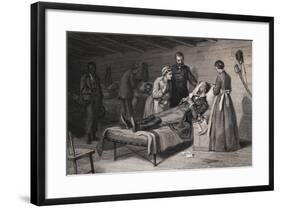 Civil War Soldier Dying in Bed-null-Framed Giclee Print