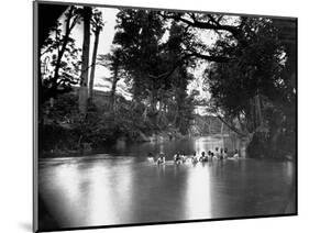 Civil War Soldiers Bathing in a River-Timothy O' Sullivan-Mounted Photographic Print