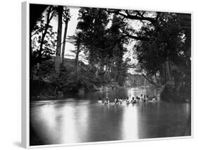 Civil War Soldiers Bathing in a River-Timothy O' Sullivan-Framed Photographic Print