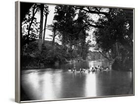 Civil War Soldiers Bathing in a River-Timothy O' Sullivan-Framed Photographic Print