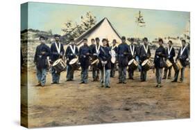 Civil War Soldiers Posing at Encampment-Mathew B. Brady Studio-Stretched Canvas