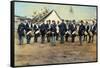 Civil War Soldiers Posing at Encampment-Mathew B. Brady Studio-Framed Stretched Canvas