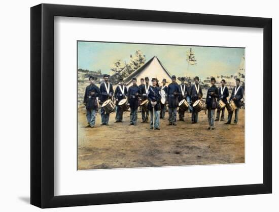 Civil War Soldiers Posing at Encampment-Mathew B. Brady Studio-Framed Photographic Print