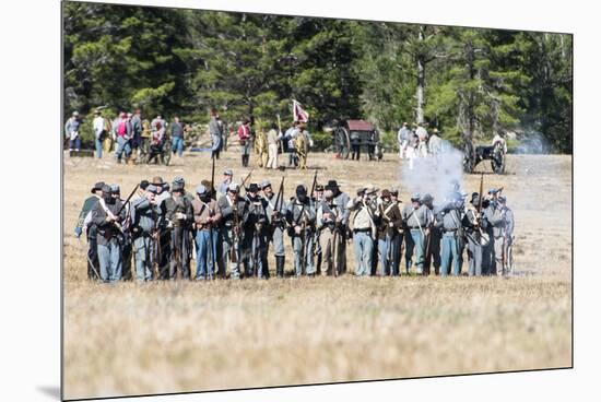 Civil War Soldiers Shooting -Re-Enactment-Sheila Haddad-Mounted Premium Photographic Print