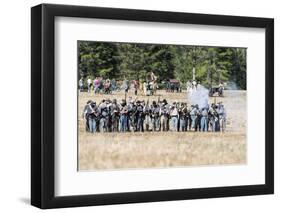 Civil War Soldiers Shooting -Re-Enactment-Sheila Haddad-Framed Photographic Print