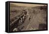 Civil War Train Thruway Excavation-null-Framed Stretched Canvas