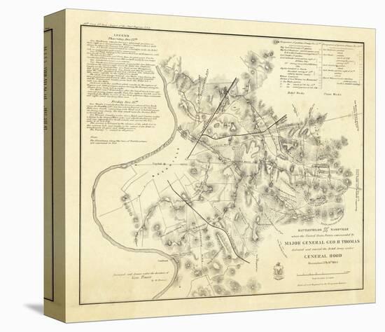 Civil Wat Battlefields In Front of Nashville, c.1866-M^ Peseux-Stretched Canvas