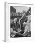 Civilian Receiving a Blood Transfusion from the British Red Cross Setup in a Tent-Allan Grant-Framed Photographic Print