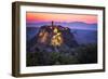 Civita di Bagnoregio, Viterbo, Lazio, Central Italy, Europe. Sunrise over Civita di Bagnoregio-ClickAlps-Framed Photographic Print