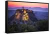 Civita di Bagnoregio, Viterbo, Lazio, Central Italy, Europe. Sunrise over Civita di Bagnoregio-ClickAlps-Framed Stretched Canvas