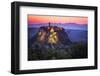 Civita di Bagnoregio, Viterbo, Lazio, Central Italy, Europe. Sunrise over Civita di Bagnoregio-ClickAlps-Framed Photographic Print