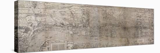 'Civitas Londinum', Map of London, 1560-Ralph Agas-Stretched Canvas