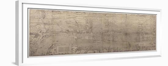 'Civitas Londinum', Map of London, 1560-Ralph Agas-Framed Giclee Print