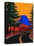 Clacier Road with Half Dome-Rosi Feist-Stretched Canvas