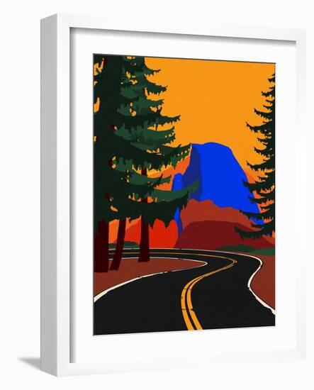 Clacier Road with Half Dome-Rosi Feist-Framed Giclee Print