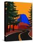 Clacier Road with Half Dome-Rosi Feist-Stretched Canvas