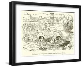 Claelia and Her Companions Escaping from the Etruscan Camp-John Leech-Framed Giclee Print