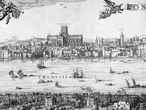 UK, England, View of the City of London with London Bridge-Claes Jansz Visscher-Stretched Canvas