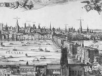 UK, England, View of the City of London with London Bridge-Claes Jansz Visscher-Stretched Canvas