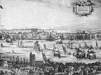 UK, England, View of the City of London with London Bridge-Claes Jansz Visscher-Stretched Canvas