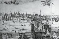 UK, England, View of the City of London with London Bridge-Claes Jansz Visscher-Stretched Canvas