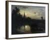 Clair de lune à Overschie-Johan Barthold Jongkind-Framed Giclee Print