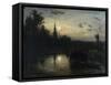 Clair de lune à Overschie-Johan Barthold Jongkind-Framed Stretched Canvas