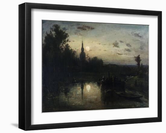 Clair de lune à Overschie-Johan Barthold Jongkind-Framed Giclee Print