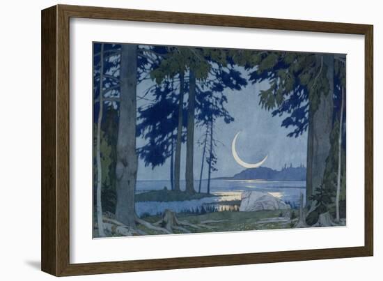 Clair De Lune Sur Le Lac Ilmen. Decor Pour Lêopera Sadko De Nicolas (Nikolai) Rimski Korsakov (Rims-Ivan Bilibin-Framed Giclee Print