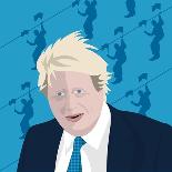 Boris Johnson and the zip wire-Claire Huntley-Giclee Print