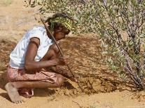 Aborigine Woman Digging for Wichetty Grubs, Northern Territory, Australia-Claire Leimbach-Photographic Print