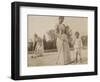 Claire Salles, Robert Salles et une femme posant un croquet-Alexandre-Gustave Eiffel-Framed Giclee Print