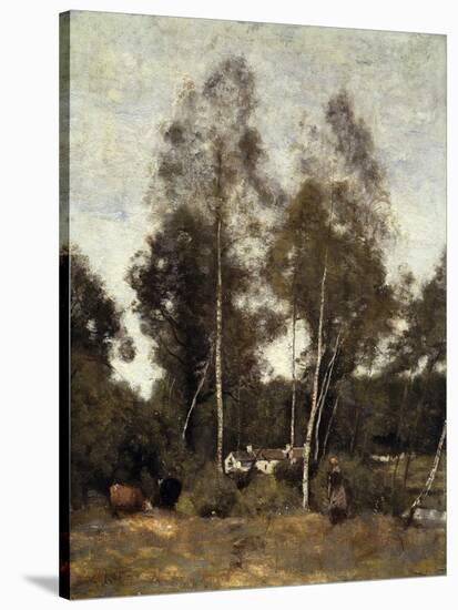 Clairiere Pierre du Bois, the Evaux, near Chateau-Thierry-Jean-Baptiste-Camille Corot-Stretched Canvas