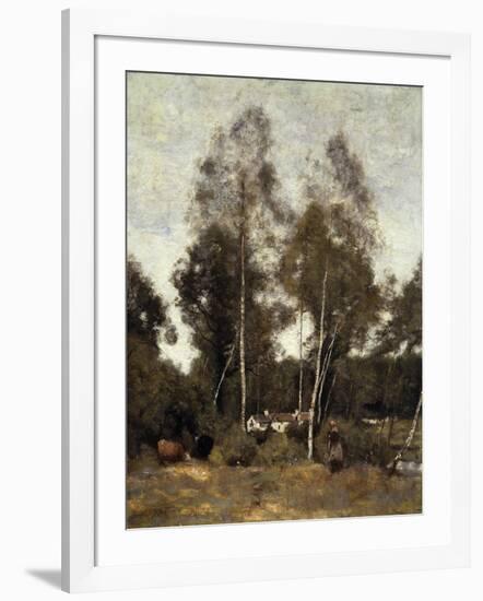 Clairiere Pierre du Bois, the Evaux, near Chateau-Thierry-Jean-Baptiste-Camille Corot-Framed Giclee Print