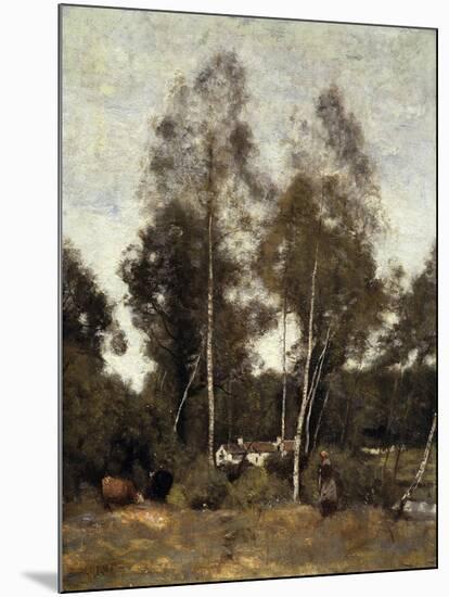 Clairiere Pierre du Bois, the Evaux, near Chateau-Thierry-Jean-Baptiste-Camille Corot-Mounted Giclee Print