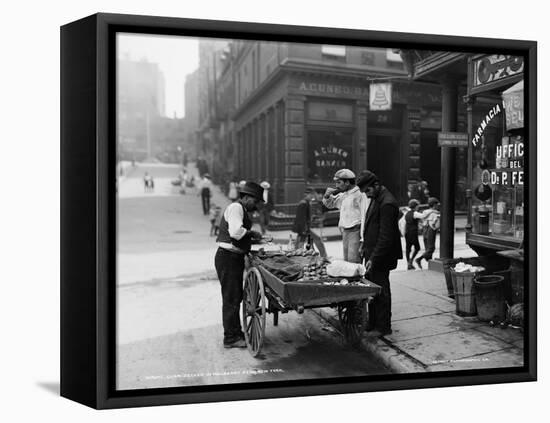 Clam Seller In Mulberry Bend, N.Y.-null-Framed Stretched Canvas