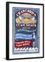 Clam Shack - Vintage Sign-Lantern Press-Framed Art Print