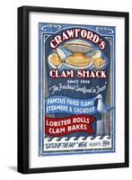 Clam Shack - Vintage Sign-Lantern Press-Framed Art Print