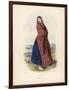 Clan Sinclair a Young Barefoot Woman Wears a Long Tartan Plaid-null-Framed Art Print