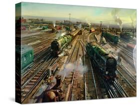 Clapham Junction (Oil on Canvas)-Terence Cuneo-Stretched Canvas