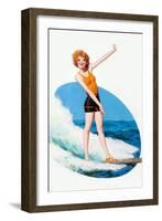 Clara Bow Surfing-Enoch Bolles-Framed Art Print