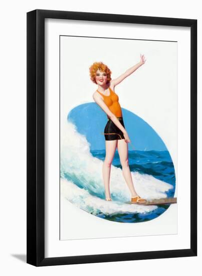 Clara Bow Surfing-Enoch Bolles-Framed Art Print