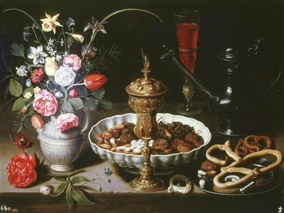 Table with Pitcher and Dish of Dried Fruit, 1611