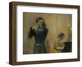 Clara Schumann and a Violinist, 1854-Adolph von Menzel-Framed Giclee Print