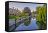 Clare and King's College Bridges over River Cam, the Backs, Cambridge, Cambridgeshire, England-Alan Copson-Framed Stretched Canvas