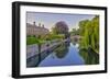 Clare and King's College Bridges over River Cam, the Backs, Cambridge, Cambridgeshire, England-Alan Copson-Framed Photographic Print