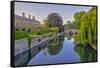 Clare and King's College Bridges over River Cam, the Backs, Cambridge, Cambridgeshire, England-Alan Copson-Framed Stretched Canvas