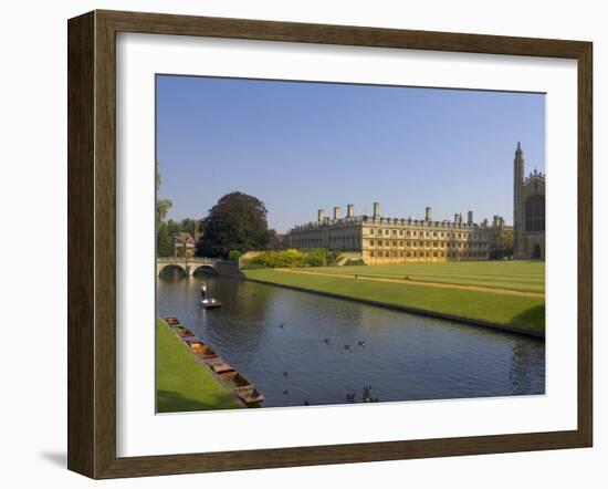 Clare College and Kings College Chapel, Cambridge, Cambridgeshire, England, United Kingdom, Europe-Neale Clarke-Framed Photographic Print