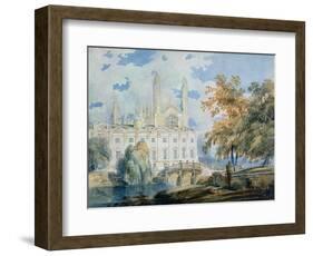 Clare Hall and the West End of King's College Chapel, Cambridge, from the Banks of the River Cam-J. M. W. Turner-Framed Premium Giclee Print