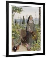 Clare of Assisi Tending to Plants-Eleanor Fortescue Brickdale-Framed Photographic Print